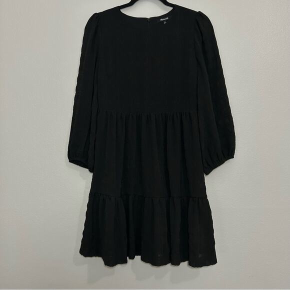 NWT Madewell Puff-Sleeve Ruffle-Hem Black Mini Dress
Size 2 #MC329 - Picture 4 of 13